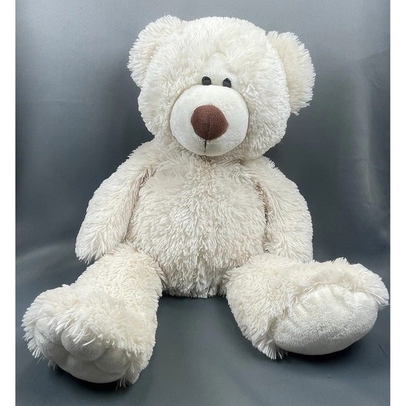 GANZ Other - Ganz Plush Large Cream Stuffed‎ Teddy Bear Brown Nose 18"-24" H10967 Ivory Plush
